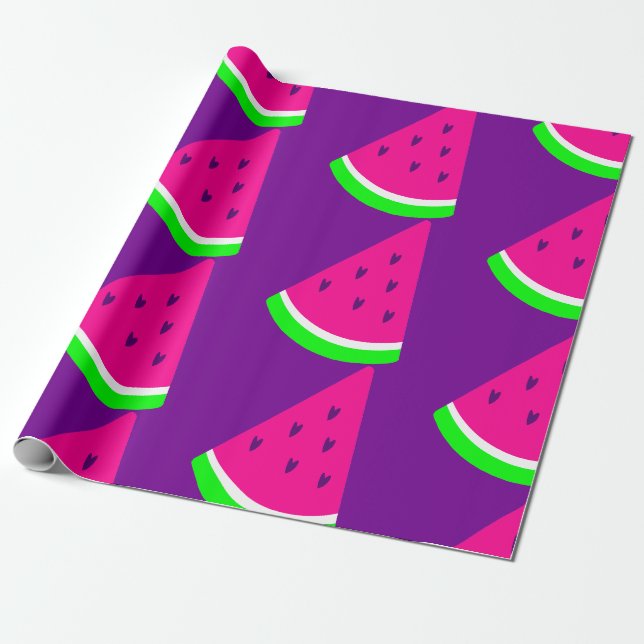 Papel De Presente namorados melancia fruta de verão (Desenrolado)