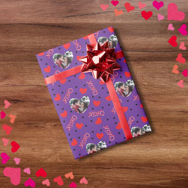 Papel De Presente Namorados personalizado fotomamame coração xoxo