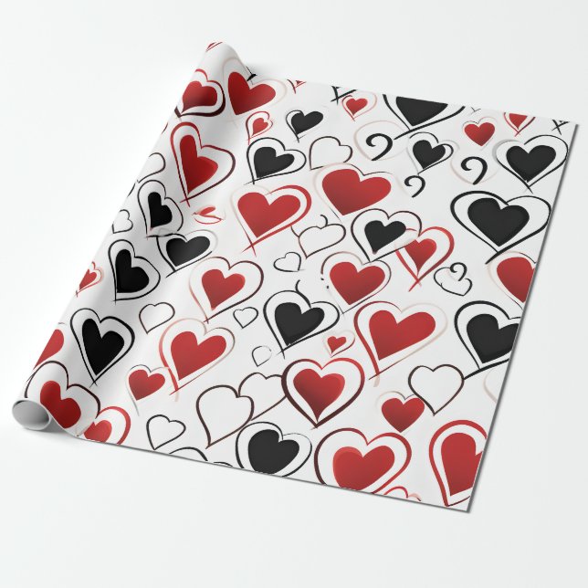 Papel De Presente Namorados Red & Black Love (Desenrolado)