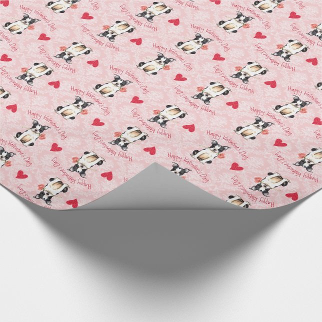 Papel De Presente Namorados Rosa Boston Terrier (Ponta)