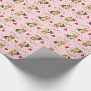 Papel De Presente Namorados Rosa Norfolk Terrier