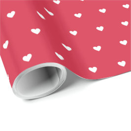Papel De Presente Namorados Simples Moderno Corações Pequenos Branco