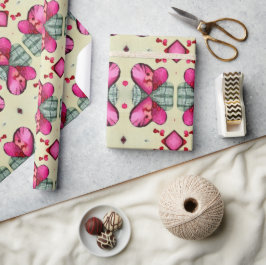 Papel De Presente Namorados vermelho-abstrato padrão 6 de romance