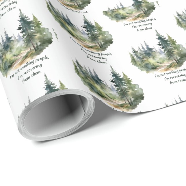Papel De Presente Não Estou Evitando Pessoas, Estou Me Recuperando D (Ponta do rolo)