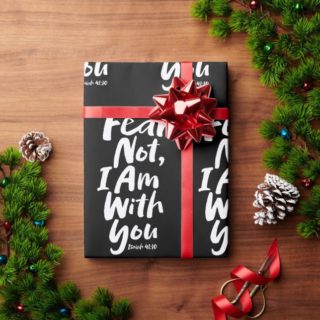 Papel De Presente NÃO MEDO, estou com você, Christian - Isaiah 41:10 (Presente de Natal)