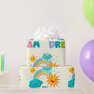 Papel De Presente Não se esqueça de sonhar nuvens de sol inspiradora