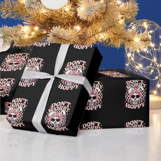 Papel De Presente Não se preocupe seja alegre Coelho da Páscoa (Feriados)