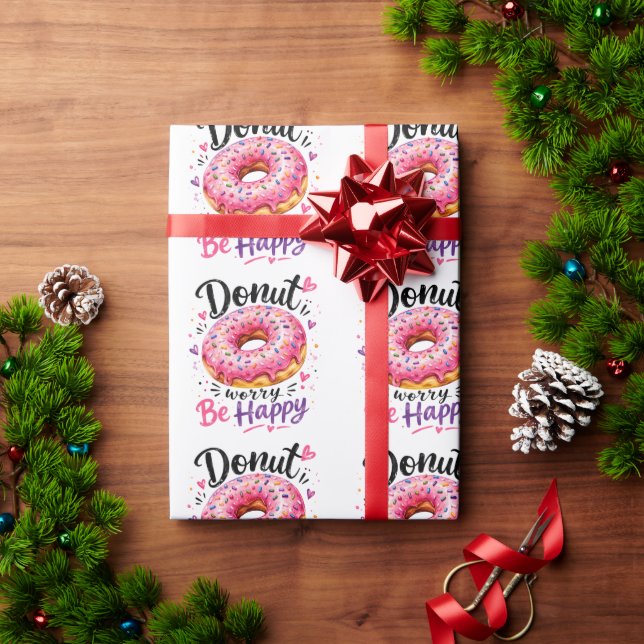 Papel De Presente Não se Preocupe Seja Feliz (Presente de Natal)