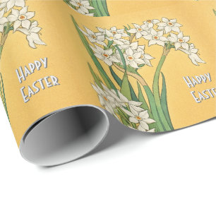 Papel De Presente Narcisos Art Nouveau – Páscoa