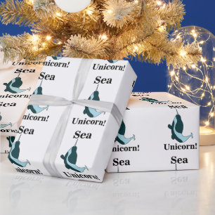 Papel De Presente Narval Unicórnio do Mar Engraçado