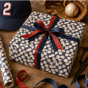 Papel De Presente Nascer 2 Baseball Segundo aniversário do Tema Es