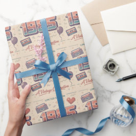 Papel De Presente Nascido em 1985 Vintage | Edição Limitada Retro 80
