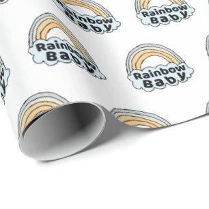 Papel De Presente Nascimento do bebê do arco-íris neutro abençoan