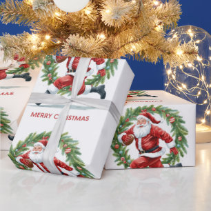 Papel De Presente Natação de Natal com Papai Noel