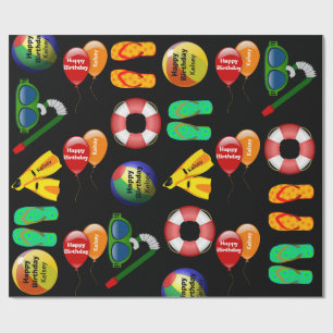 Papel De Presente Natação Personalizada