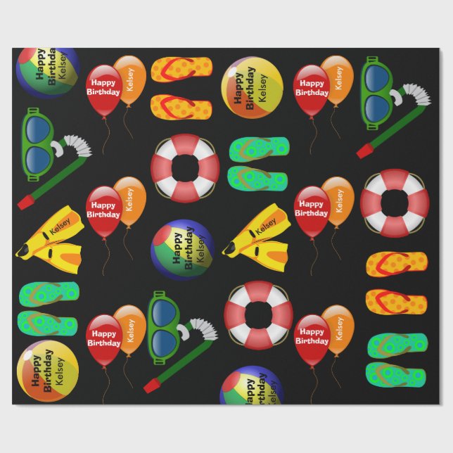 Papel De Presente Natação Personalizada (Aberto)