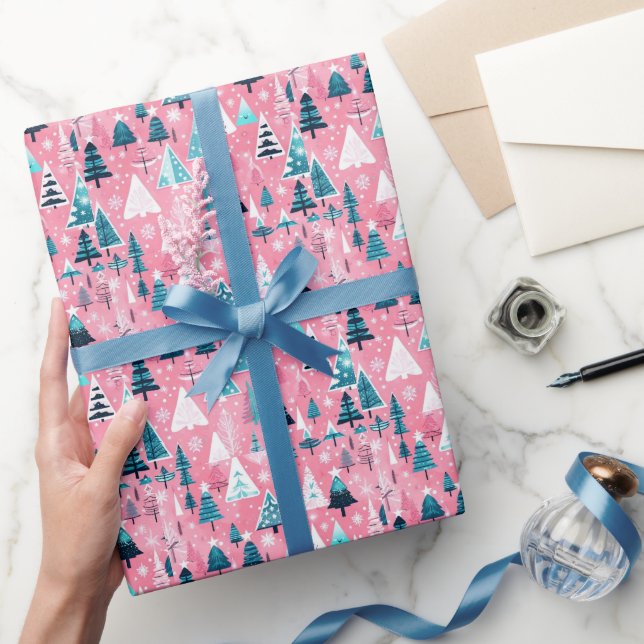 Papel De Presente Natais Cor-de-Rosa (Presentear)