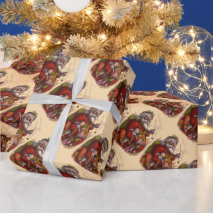 Papel De Presente Natais vintages, Brinquedos da Pipe do Papai Noel