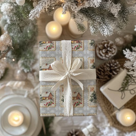 Papel De Presente Natais vintages Carimbo de Algodão