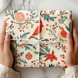 Papel De Presente Natais vintages de Aves Aquáticas