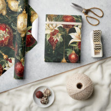 Natais vintages fantasia Padrão Floral