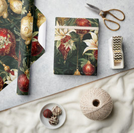 Papel De Presente Natais vintages fantasia Padrão Floral
