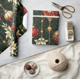 Papel De Presente Natais vintages fantasia Padrão Floral