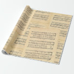 Papel De Presente Natais vintages Folha de Papel de Moldagem de Músi<br><div class="desc">Acerta a nota certa com este papel de embrulho vintage com a sobreposição de músicas de folha de Natal. As letras mencionam Papai Noel e árvores de Natal. Perfeito para amantes de música.</div>