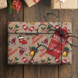 Papel De Presente Natais vintages Kraft Wrapping Pape