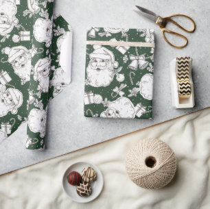 Papel De Presente Natais vintages Papais noeis Papel de enrolamento