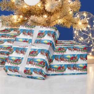 Papel De Presente natais vintages Papais noeis rendeer - festa em ca