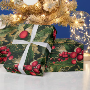 Papel De Presente Natais vintages Retroativos Estilo verde 2