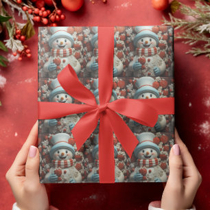 Papel De Presente Natais vintages Snowman
