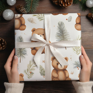 Papel De Presente Natais vintages Teddy Bear