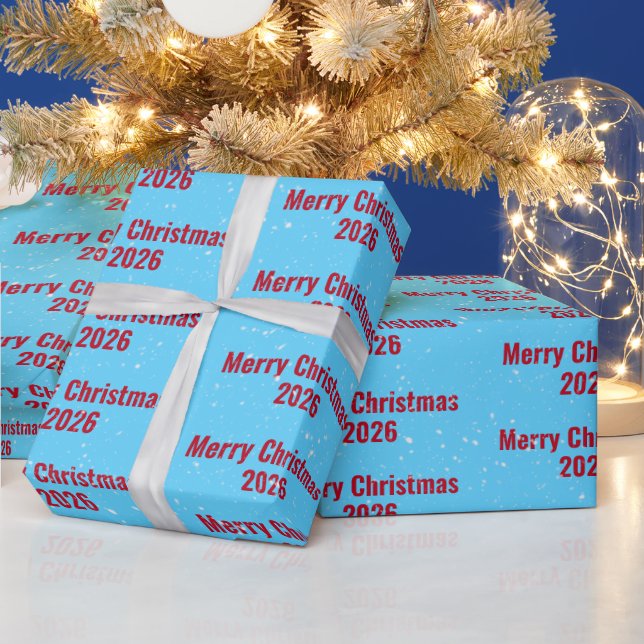 Papel De Presente Natal 2026 em Aqua (Feriados)