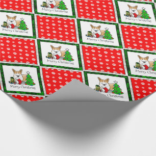 Papel De Presente Natal 2 Pembroke Welsh Corgi (vermelho 1)