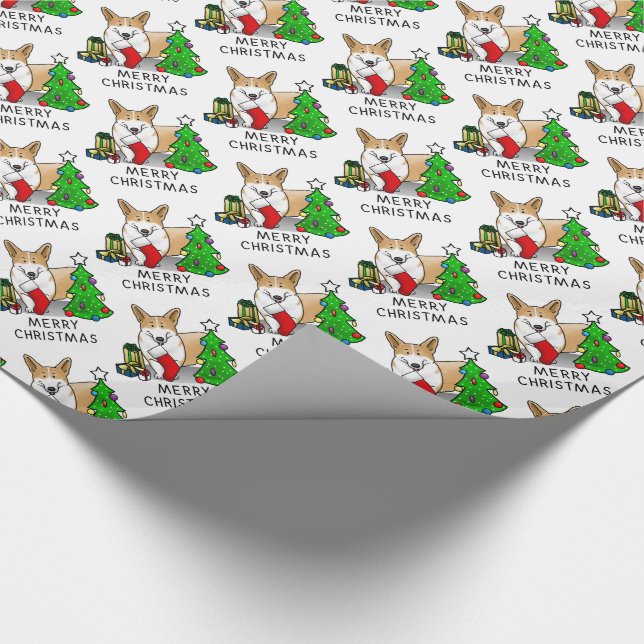 Papel De Presente Natal 2 Pembroke Welsh Corgi (vermelho 1) (Ponta)