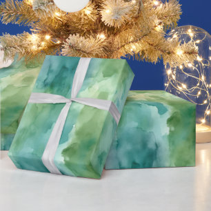 Papel De Presente Natal Abstrato Verde Menta