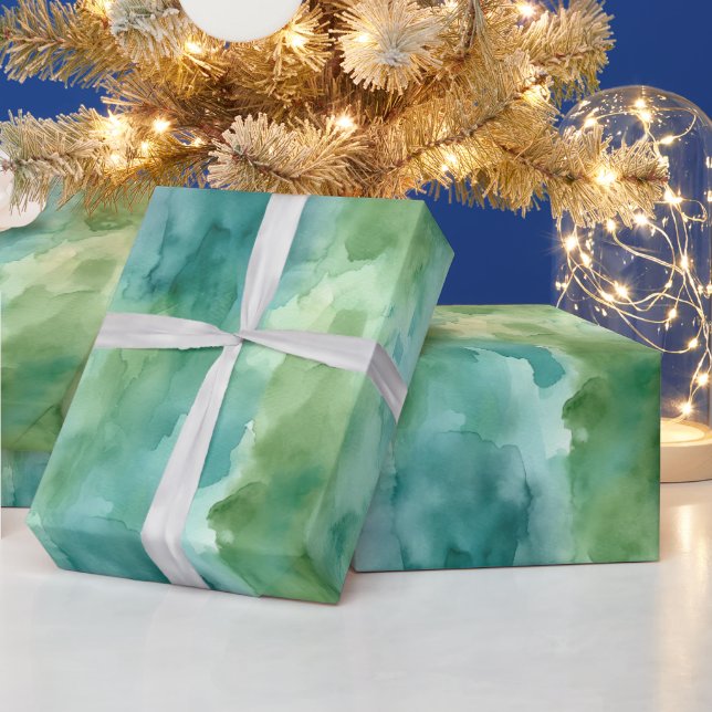 Papel De Presente Natal Abstrato Verde Menta (Feriados)