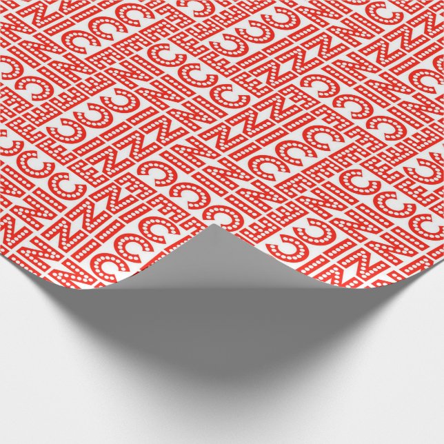 Papel De Presente Natal agradável vermelho & branco (Ponta)
