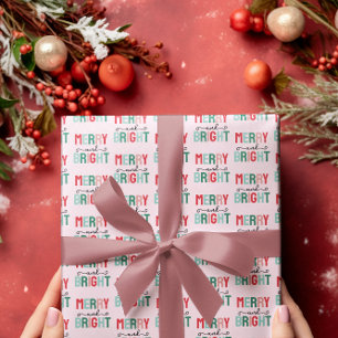 Papel De Presente Natal Alegre e Brilhante