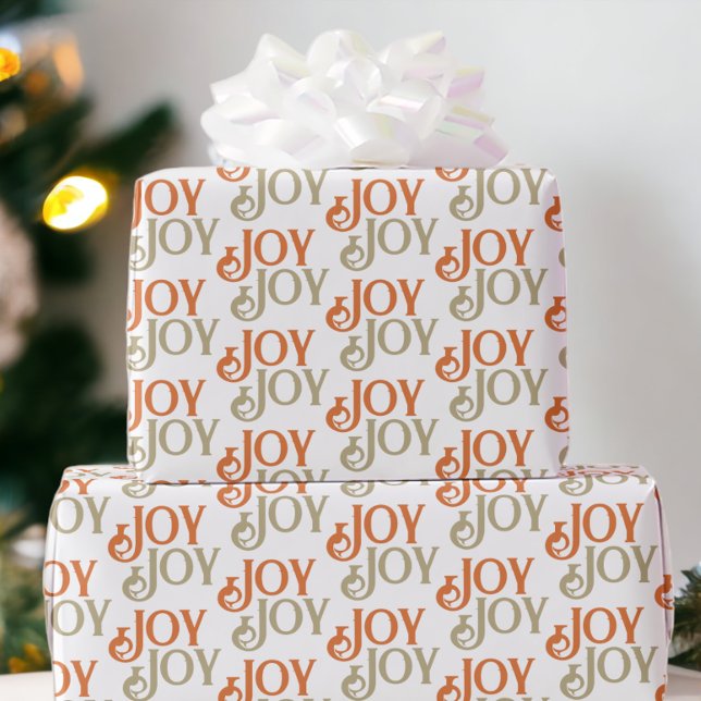 Papel De Presente Natal Alegria Moderna (Modern Joy Christmas Wrapping Paper from Ricaso)