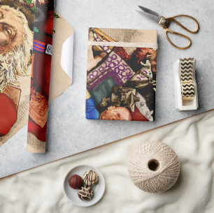 Papel De Presente Natal Antigo, Brinquedos de Cachimbo do Papai Noel