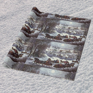 Papel De Presente Natal Antigo, Central Park no Inverno