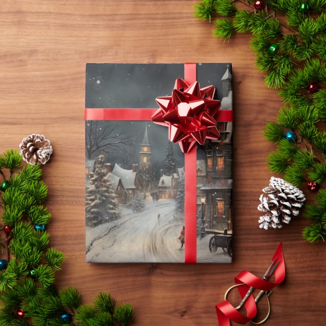 Papel De Presente Natal Antigo Feliz (Presente de Natal)