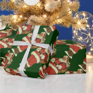 Papel De Presente Natal Antigo, Papai Noel Vitoriano com Brinquedos