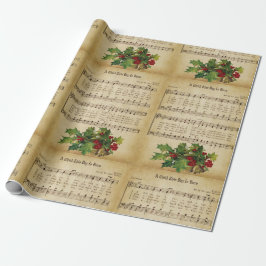 Papel De Presente Natal Antigo Uma Criança Hoje Nasce Canção de Nata