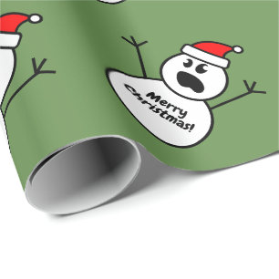 Papel De Presente Natal assustador engraçado do boneco de neve de