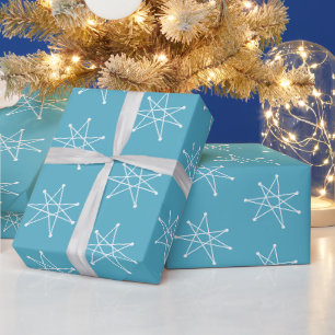 Papel De Presente Natal Atâmico Estrelas Moderno do Século Médio Spu