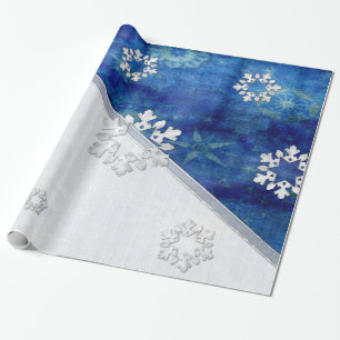Papel De Presente Natal azul da vela